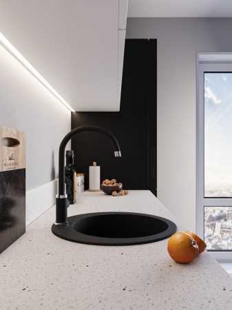 картинка Смеситель для кухни, EMAR 3004, цвет Морион от магазина SEFI