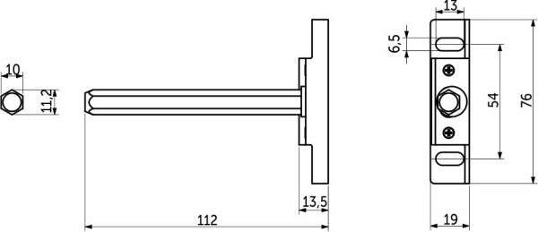 картинка Полкодержатель мет. SMART 76*19 11мм AKS от магазина SEFI