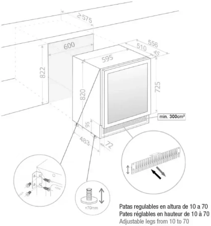 картинка Встраиваемый винный шкаф Pando PVMBP 60-45XL от магазина SEFI