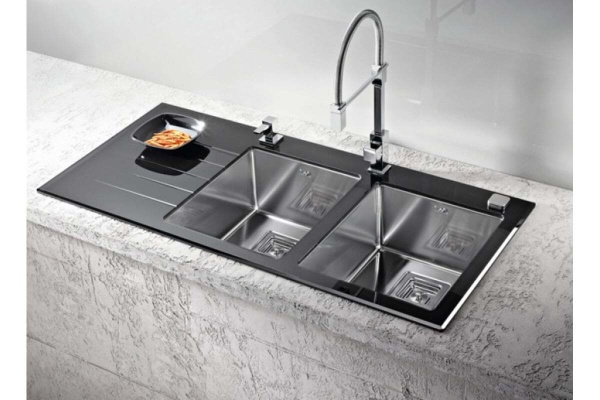 картинка Мойка Alveus CRYSTALIx 30 BLACK 1160x540 2x правая, в комплекте с сифоном 1090864 от магазина SEFI