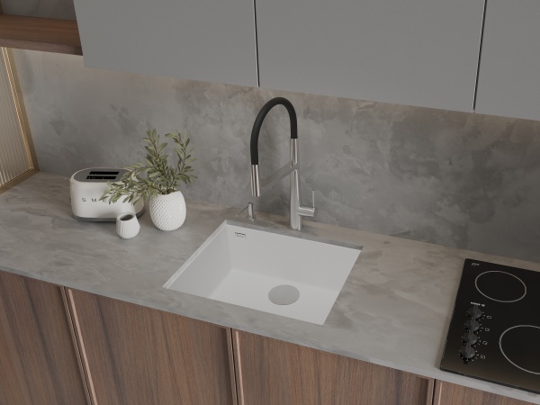 картинка Мойка Rivelato STRIA 6053 1-чаш 600*440 Белый 101 от магазина SEFI