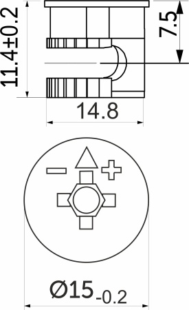 картинка Эксцентрик 15x11,5 для плиты 16 мм (уп/1тыс.шт) AKS от магазина SEFI