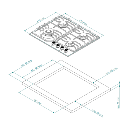 картинка Газовая варочная панель KUPPERSBERG FG 601 W Silver от магазина SEFI