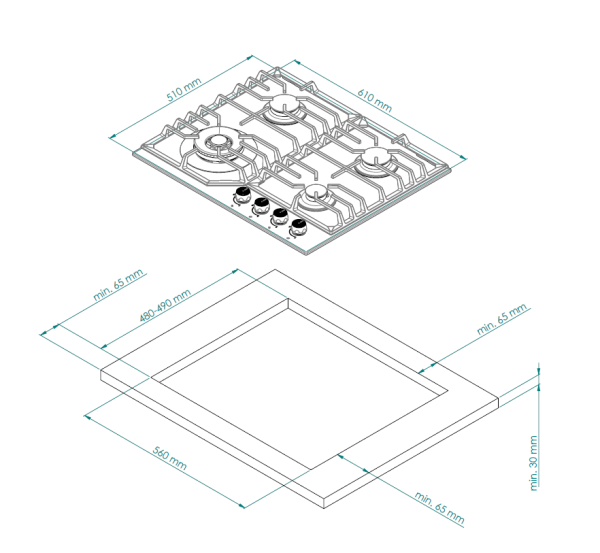 картинка Газовая варочная панель KUPPERSBERG FG 601 W Silver от магазина SEFI