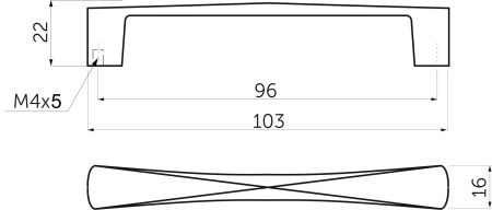 картинка Ручка меб. скоба мет. COMO 96 хром, AKS от магазина SEFI