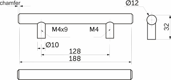 картинка Ручка меб. релинговая 128/188 сталь хром AKS магазин SEFI являющийся официальным дистрибьютором в России  картинка Ручка меб. релинговая 128/188 сталь хром AKS от магазина SEFI