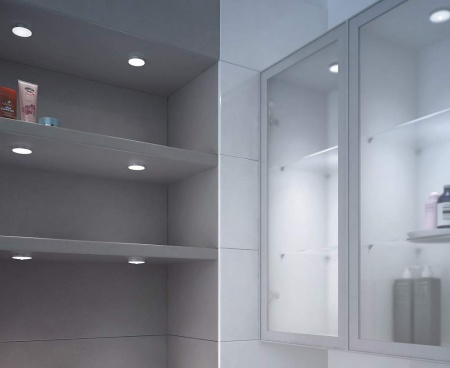 картинка Комплект: 5 светодиодных светильника TORRE Set5, комплект 6Вт, 350mA, 5 каб. 2м с раз.Bus, трансформатор серебристый/свет натуральный от магазина SEFI