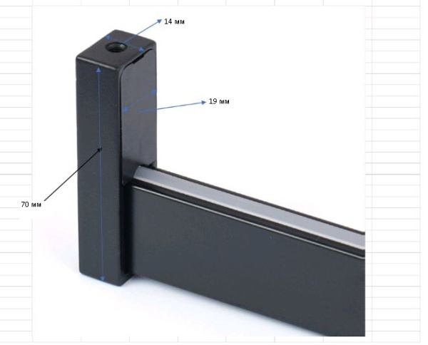 картинка Проходной держатель DIAS с 2-я заглушками для прямоугольной штанги, крепление к полке, антрацит магазин SEFI являющийся официальным дистрибьютором в России  картинка Проходной держатель DIAS с 2-я заглушками для прямоугольной штанги, крепление к полке, антрацит от магазина SEFI