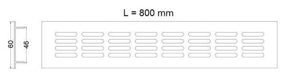 картинка Решетка вентиляционная 800х60мм черная алюминий AKS магазин SEFI являющийся официальным дистрибьютором в России  картинка Решетка вентиляционная 800х60мм черная алюминий AKS от магазина SEFI