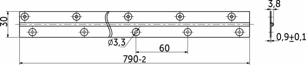 картинка Петля карточная 30*788мм желтый цинк Тифлос от магазина SEFI