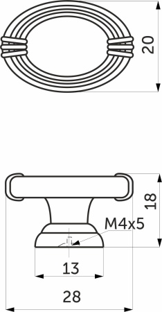 картинка Ручка меб. кнопка мет. DGG32 старое золото AKS от магазина SEFI