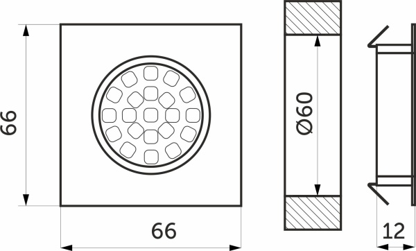 картинка Светильник светодиодный Moon, врезной, 2W, 12V, квадратный, хром, нейтральный белый (4000К), AKS от магазина SEFI