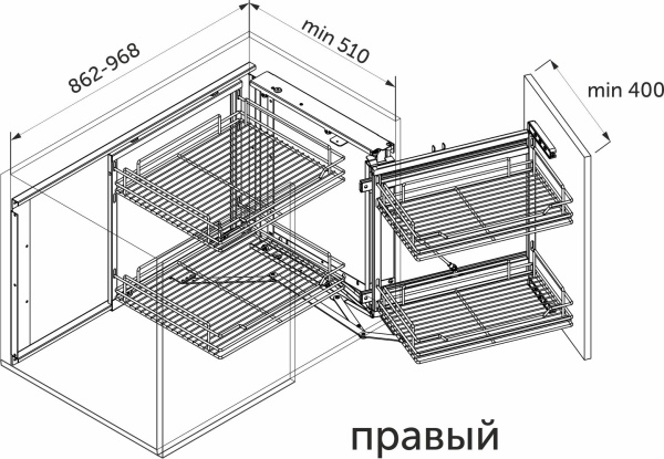 картинка Магический угол правый, хром AKS от магазина SEFI