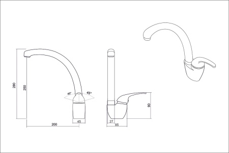 картинка Смеситель Oulin 8000, цвет хром от магазина SEFI