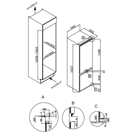 картинка Встраиваемый холодильник LEX LBI193.0D от магазина SEFI