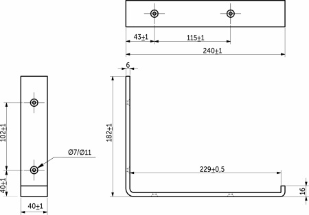 картинка Полкодержатель мет. VANGOG 182*228*40*6 черный AKS от магазина SEFI