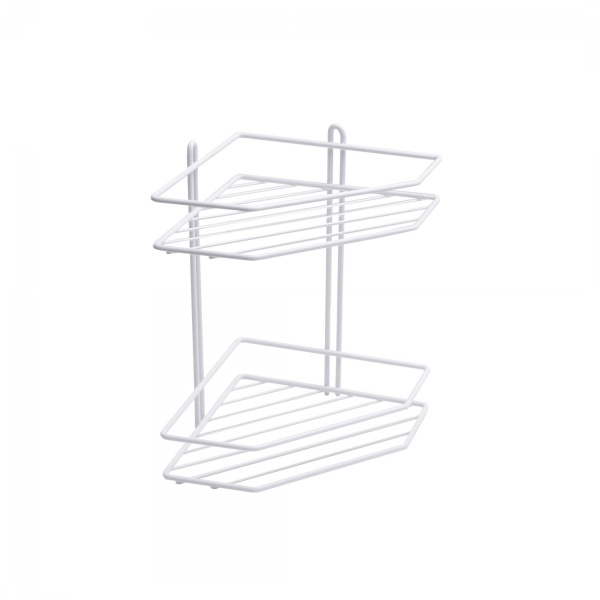 картинка Полка подвесная угловая 2-ярусная 202*202*282, белый РФ от магазина SEFI
