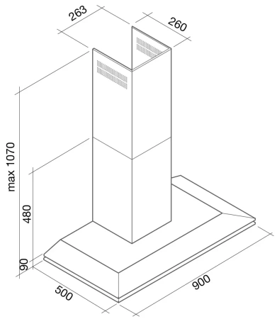 картинка Вытяжка Falmec Stealth 90 ix (800) ECP от магазина SEFI