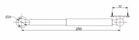 картинка Подъемник газовый верхний 60N с фиксацией в любом положении серый AKS от магазина SEFI