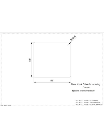 картинка Мойка Reginox New York L 50x40 tapwing Comfort matt от магазина SEFI