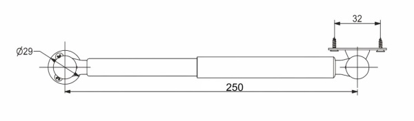 картинка Подъемник газовый верхний 60N с фиксацией в любом положении серый AKS от магазина SEFI