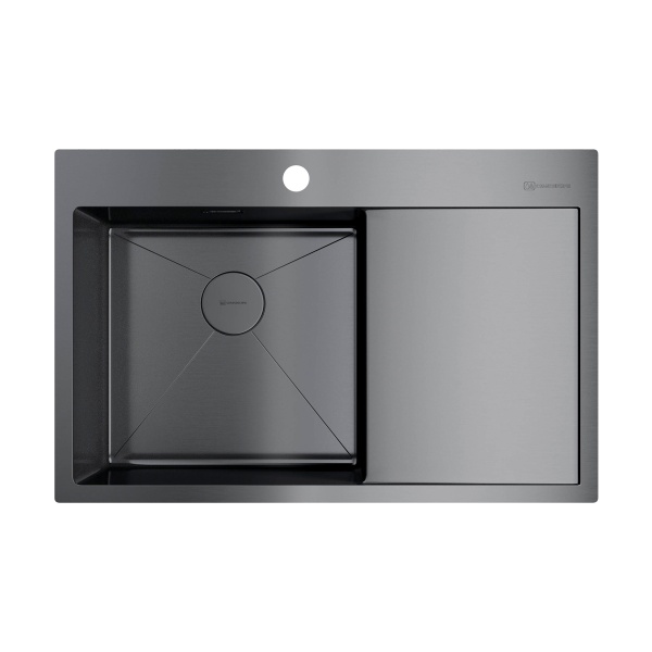 картинка Мойка Omoikiri Akisame 78-L-GM нерж. сталь/вороненая сталь от магазина SEFI
