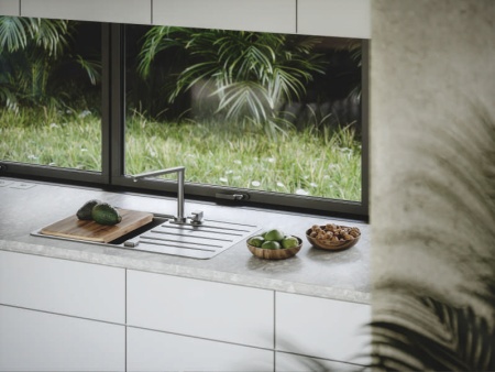 картинка Мойка RANDO 50R SAT-90 правая в комплекте с сифоном 1127251 от магазина SEFI