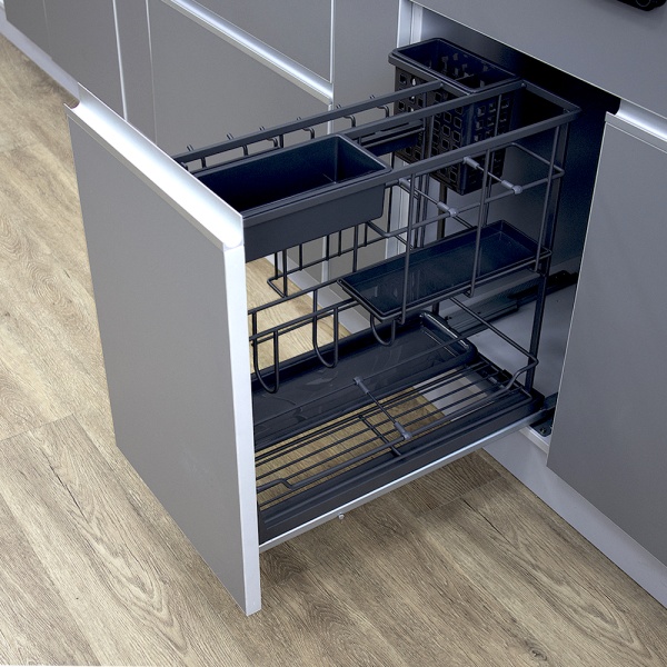 картинка Выдвижная система Cooking для кухонных принадлежностей, ширина фасада 300 мм, антрацит магазин SEFI являющийся официальным дистрибьютором в России  картинка Выдвижная система Cooking для кухонных принадлежностей, ширина фасада 300 мм, антрацит от магазина SEFI