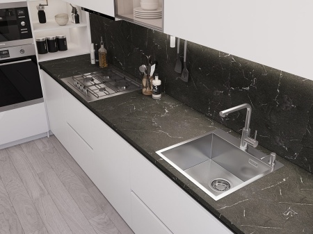 картинка Мойка EMAR 117A, покрытие PVD, цвет сатин - с дозатором в комплекте от магазина SEFI