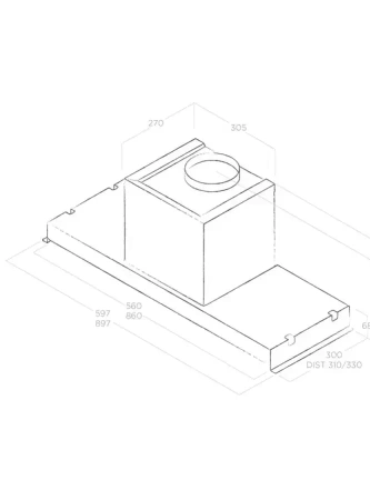 картинка Вытяжка ELICA GLASS OUT IX/A/90 от магазина SEFI