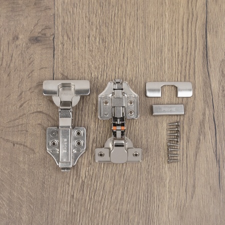 картинка Петля накладная с доводчиком 45мм h0 clip-on PRIME by AKS 3D (саморезы, заглушки) (упак.-2шт.) от магазина SEFI