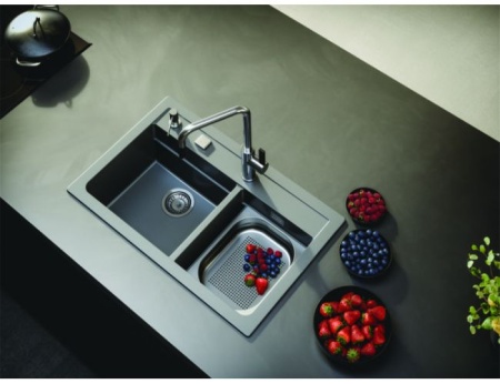 картинка Мойка ALVEUS GRANITAL ATROX 50 CONCRETE - G81 в комплекте с сифоном 1132822, от магазина SEFI