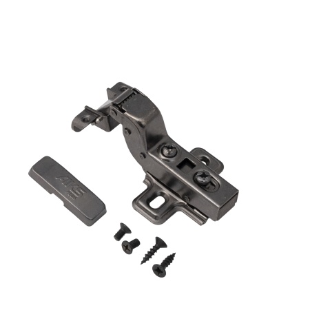 картинка Петля д/алюм.рамки Z-1 внутренняя с доводчиком h0 clip-on AKS PLUS черная (саморезы, заглушки) от магазина SEFI