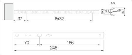 картинка Направляющая шариковая L-246 h=17 AKS A от магазина SEFI