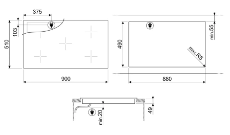 картинка Индукционная варочная панель Smeg SI2M7953DW от магазина SEFI