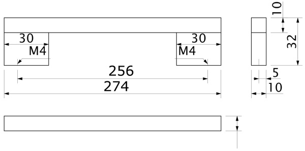 картинка Ручка меб. скоба алюм. АА-18 256 алюминий AKS от магазина SEFI