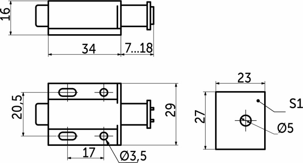 картинка Фиксатор магнитный 110 белый LEBA от магазина SEFI