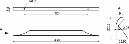 картинка Ручка меб. скоба алюм. ENVISION 320/430 белый матовый, AKS от магазина SEFI