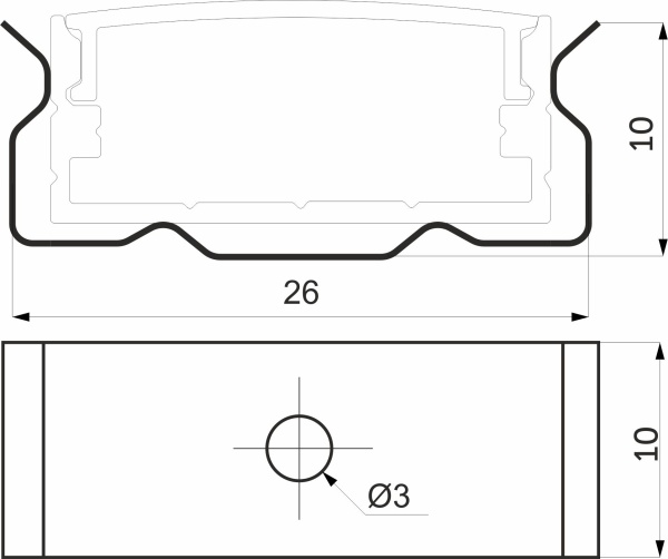 картинка Держатель для накладного профиля SIRIUS-2310M, AKS от магазина SEFI