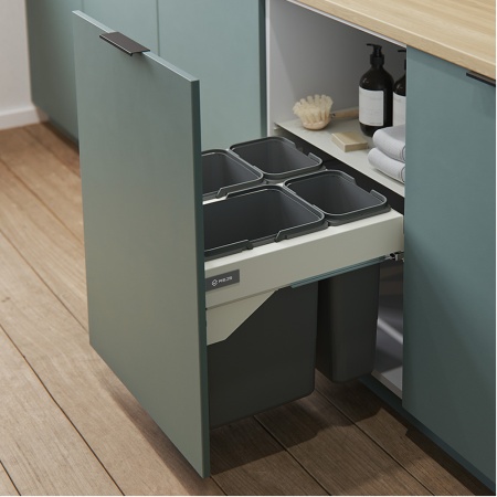 картинка Мусорные контейнеры выдвижные 450 SEGREGO (2*15LT), серый REJS от магазина SEFI