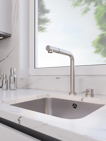 картинка Смеситель для кухни, EMAR ЕС - 7027, цвет Satin от магазина SEFI