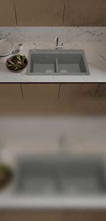 картинка Мойка Rivelato FONDE 8638-2 2-чаш 860*510 Титан 802 от магазина SEFI