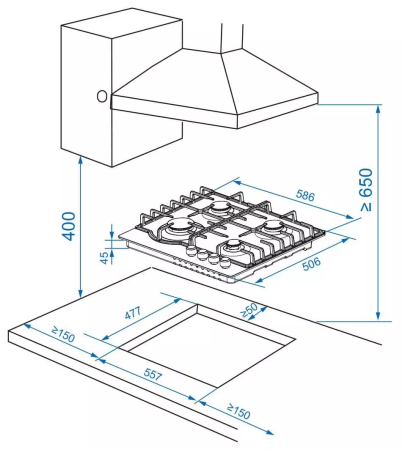 картинка Газовая варочная панель HAIER HHX-M64RNVX от магазина SEFI